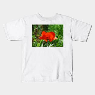 Giant Red Poppy Kids T-Shirt